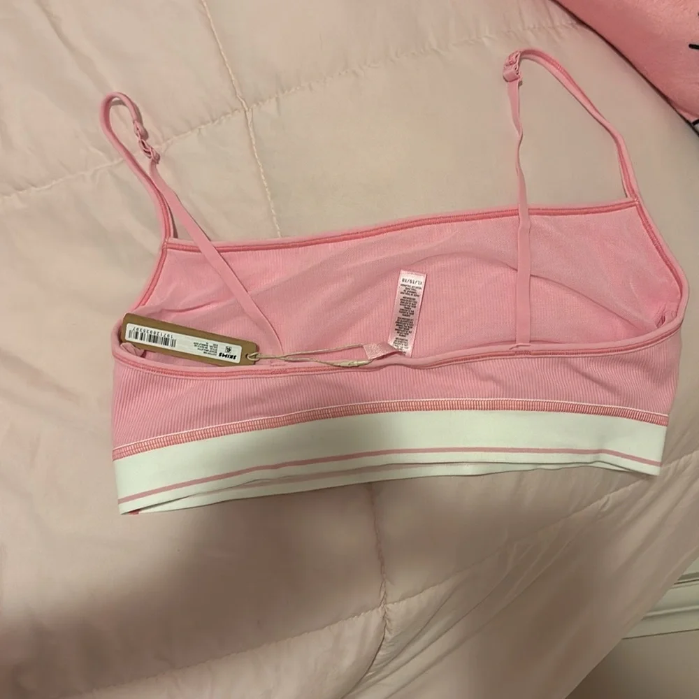 SKIMS Cotton Rib Scoop Bralette Bubble Gum - Picture 4 of 4